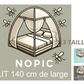 La moustiquaire de lit NOPIC se décline en trois tailles de lit : une personne, petit lit deux personnes et grand lit deux personnes